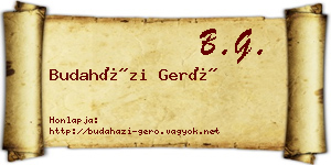 Budaházi Gerő névjegykártya